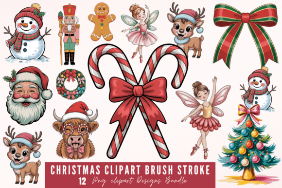 Download Christmas Clipart Brush Stroke PNG Desig - Premium Resources