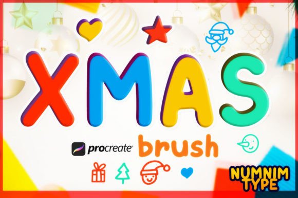 Download Procreate Brush Stamp Xmas Gift Kids a-Z - Premium Resources