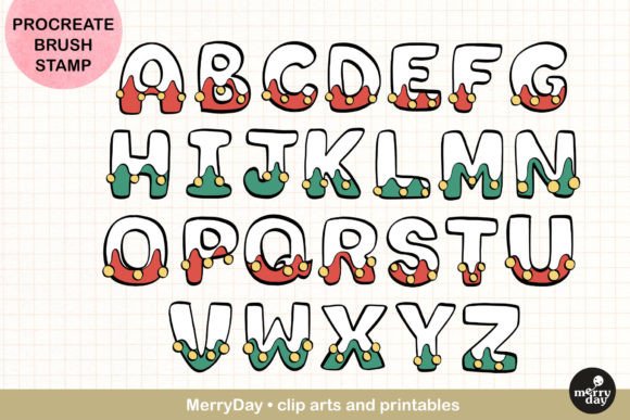 Download ABC Procreate Brush Stamp Xmas Theme - Premium Resources