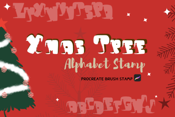 Download Procreate Brush Stamp Xmas Tree Alphabet - Premium Resources